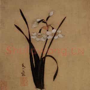 1633年 陈洪绶《花鸟图册》国画花鸟工笔作品图片鉴赏