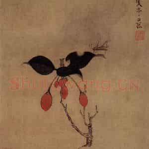 1633年 陈洪绶《花鸟图册》国画花鸟工笔作品图片鉴赏