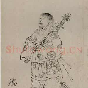 1616年 陈洪绶《白描水浒叶子册》国画人物工笔作品图片鉴赏