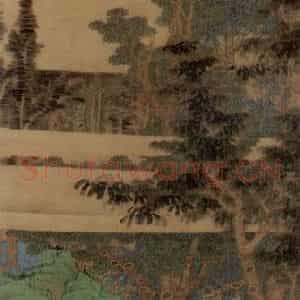 1633年 陈洪绶《山水人物图轴》国画山水工笔作品图片鉴赏