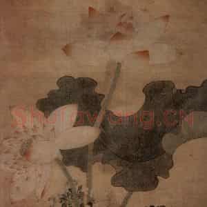 1633年 陈洪绶《和平呈瑞图轴》国画花鸟工笔作品图片鉴赏