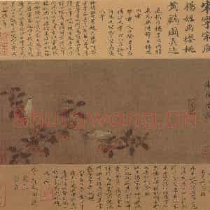 宋代 无款《樱桃黄鹂图页》国画花鸟工笔作品图片鉴赏
