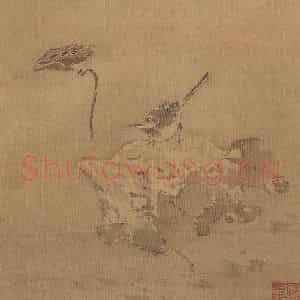 明代 孙龙《花鸟草虫册》国画花鸟写意作品图片鉴赏