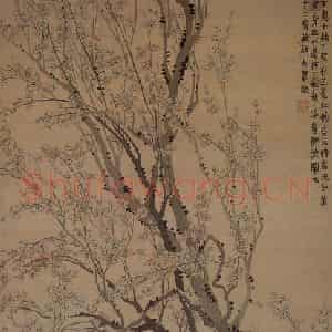 清代 金农《红绿梅花图轴》国画花鸟写意作品图片鉴赏