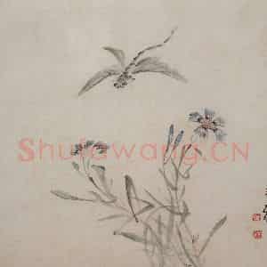 清代 黄慎《花鸟草虫册》国画花鸟写意作品图片鉴赏