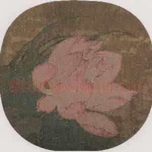 宋代 无款《荷花图页》国画花鸟工笔作品图片鉴赏