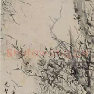 清代 刘彦冲《桃柳双燕图轴》国画花鸟写意作品图片鉴赏
