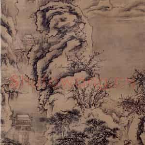 明代 戴进《雪景山水图》国画山水作品图片鉴赏