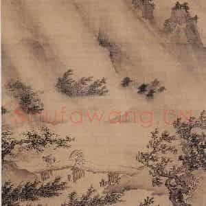 明代 戴进《风雨归舟图》国画山水作品图片鉴赏