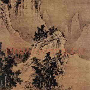 明代 戴进《冬景山水图》国画山水作品图片鉴赏