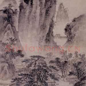 明代 戴进《关山旅行图》国画山水作品图片鉴赏