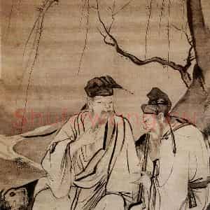 明代 吴伟《吹箫图》国画人物作品图片鉴赏