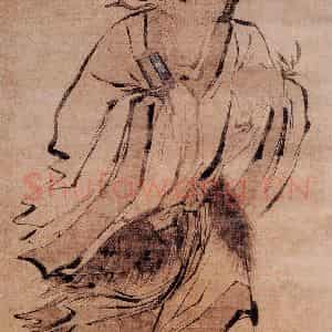 明代 吴伟《东方朔偷桃图》国画人物作品图片鉴赏