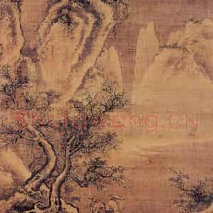 明代 吴伟《寒山积雪图》国画山水作品图片鉴赏