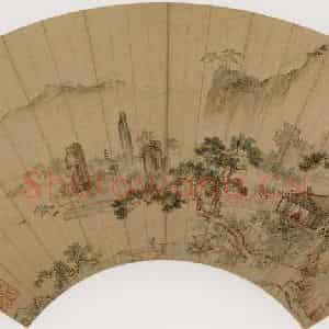 仇英《松阁远眺图》国画综合作品图片鉴赏