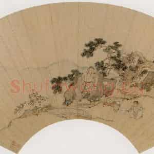 仇英《煮茶图》国画综合作品图片鉴赏