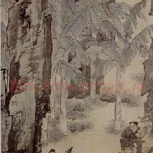 仇英《蕉阴结夏图》国画综合作品图片鉴赏