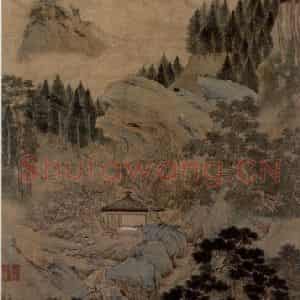 仇英《桃村草堂图》国画综合作品图片鉴赏