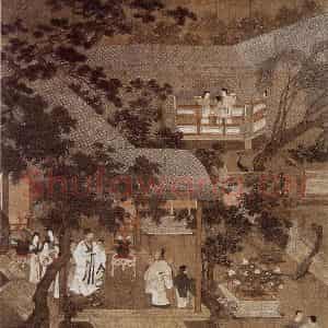仇英《金谷园图》国画综合作品图片鉴赏