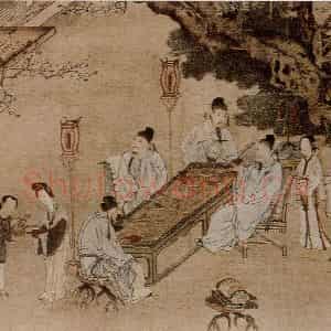 仇英《桃李园图》国画综合作品图片鉴赏