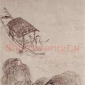 仇英《柳塘渔艇图局部》国画综合作品图片鉴赏