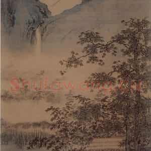 仇英《桐阴书静图》国画综合作品图片鉴赏