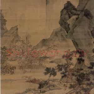 仇英《松溪横笛图》国画综合作品图片鉴赏
