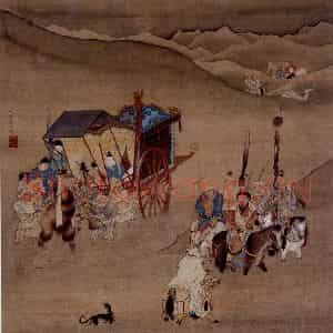 仇英《明妃出塞图》国画综合作品图片鉴赏