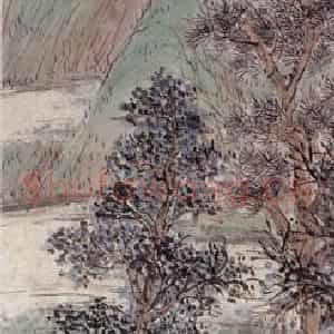 王梦白《山水四条屏》国画山水工笔作品图片鉴赏