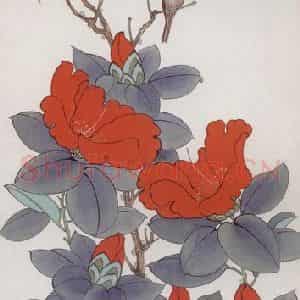 1944年 于非闇《花肥映雪红》国画花鸟工笔作品图片鉴赏