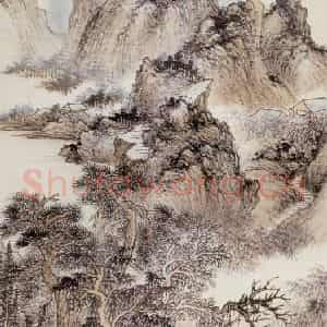 1926年 胡佩衡《深山小径》国画山水写意作品图片鉴赏