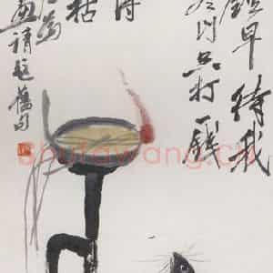1947年 齐白石《灯鼠》国画花鸟写意作品图片鉴赏