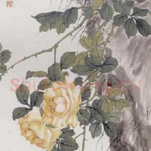 1926年 李鹤筹《花卉条屏》国画花鸟写意作品图片鉴赏