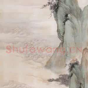 1942年 祁昆《沧江日前里》国画山水工笔作品图片鉴赏