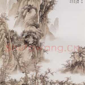祁昆《仿秋林话归图》国画山水工笔作品图片鉴赏