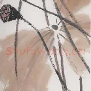 1948年 齐白石《残荷》国画花鸟写意作品图片鉴赏