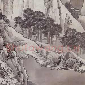 溥心畲《雪霁图》国画山水工笔作品图片鉴赏