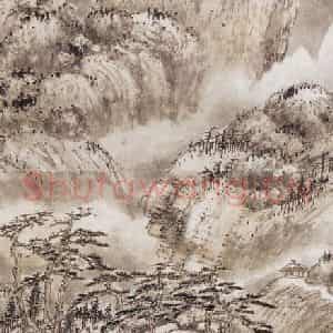 秦仲文《风雪夜归》国画山水写意作品图片鉴赏