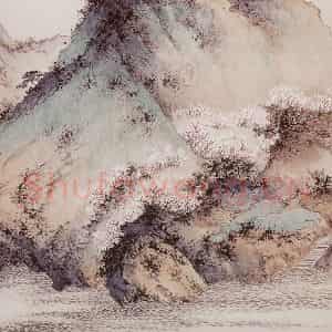 惠孝同《晴岚浮翠》国画山水工笔作品图片鉴赏