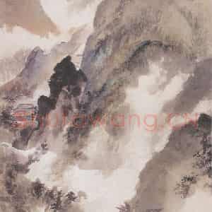 1961年 吴镜汀《层峦叠翠》国画山水写意作品图片鉴赏
