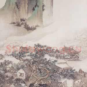 1938年 吴镜汀《观潮图》国画综合兼工带写作品图片鉴赏