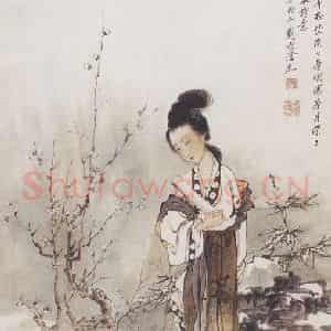 1984年 刘凌沧《仕女》国画人物工笔作品图片鉴赏