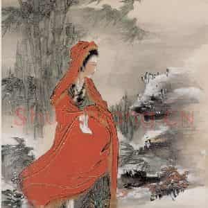 吴光宇《立雪》国画人物工笔作品图片鉴赏