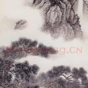 陈少梅《万壑云涛》国画综合兼工带写作品图片鉴赏