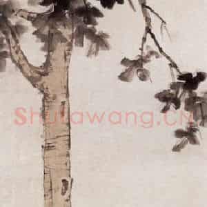 1940年 陈少梅《梧桐仕女》国画人物工笔作品图片鉴赏