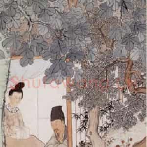 陈少梅《人物条屏》国画人物工笔作品图片鉴赏