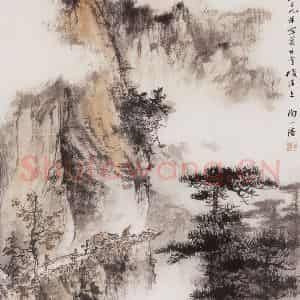 1959年 陶一清《红军经过的地方》国画山水写意作品图片鉴赏