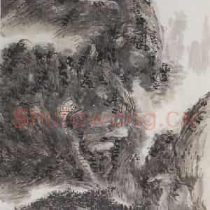 1947年 黄宾虹《黄山光明顶》国画山水写意作品图片鉴赏