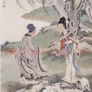 黄均《龙女牧羊》国画人物工笔作品图片鉴赏