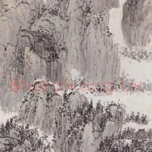 1918年 陈师曾《破晓银行落眼前》国画山水写意作品图片鉴赏